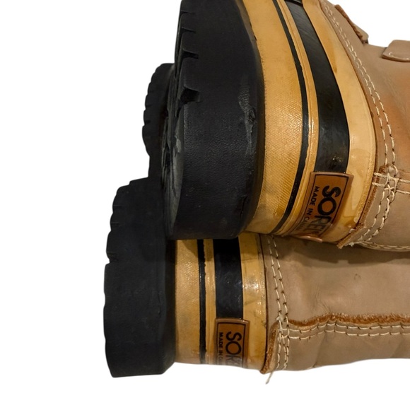 Sorel Caribou Women’s Waterproof Insulated Lace up Tan Black Snow Boots Size 5 - Picture 7 of 8